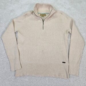 Dubarry of Ireland Men's Ribbed 1/4 Zip Sweater Beige Equestrian Size S European